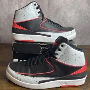 Jordan 2 Retro Infrared 23 Black Red 2014 385475-023 Authentic Men’s Sneakers